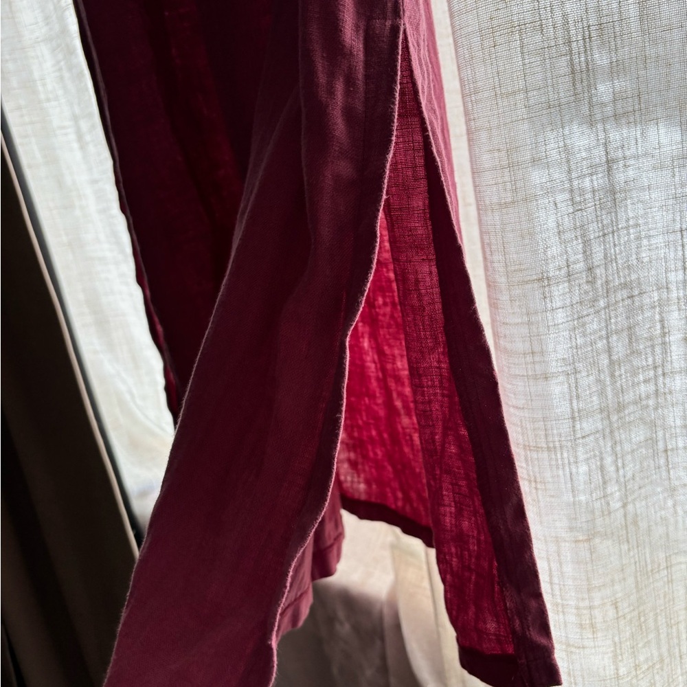 100% Linen Raspberry Dress with Pockets - Picture 5 of 5